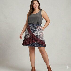 *Notthesame Printed Ruffle Midi Skirt